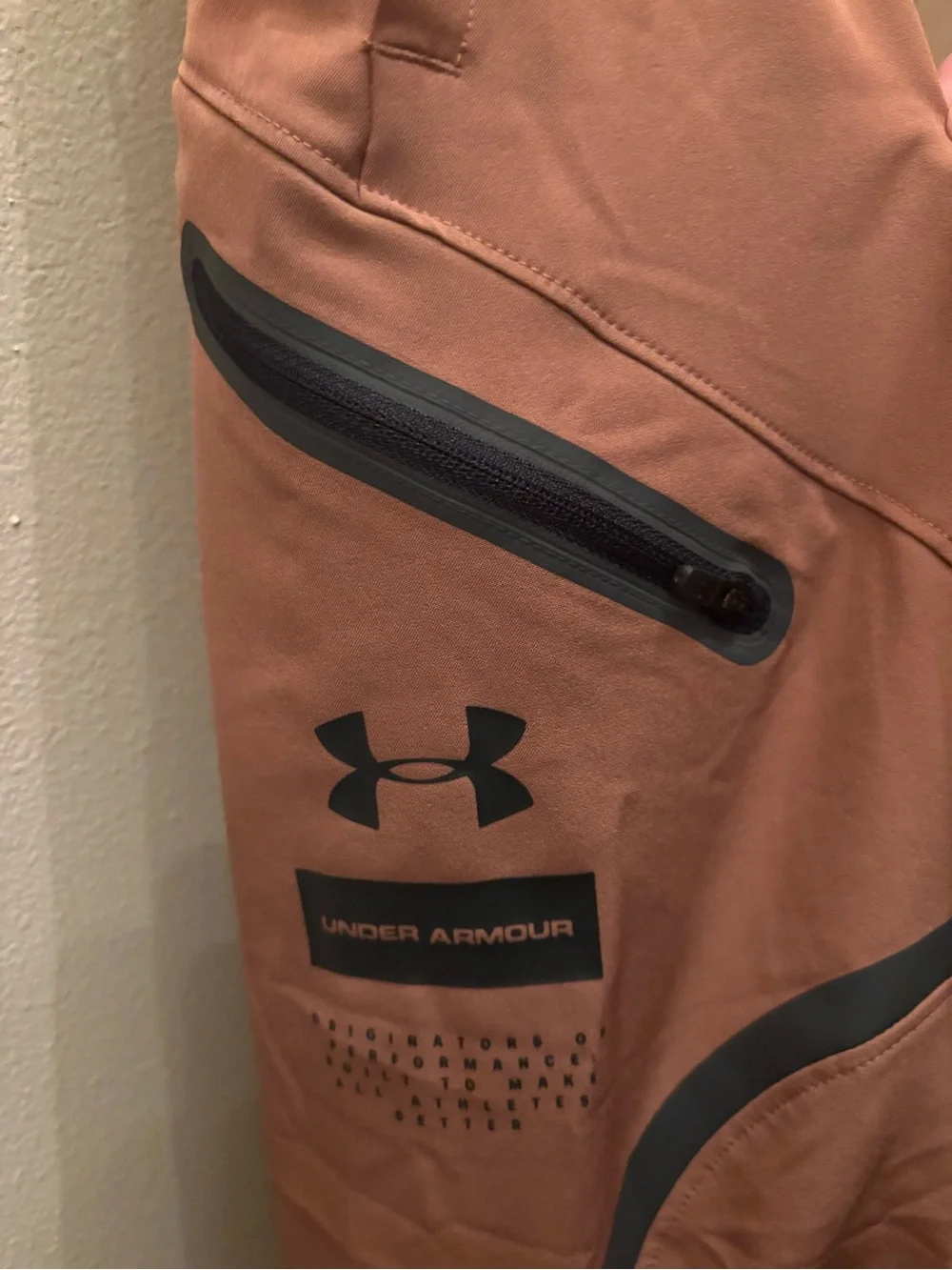 Under Armour Men's Brown Tech Jogger Pants with Black Accents